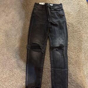Garage Black Distressed Women Jeans